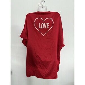 Victoria’s Secret Robe Satin Silk Tie Waist Red Heart Love OS One Size